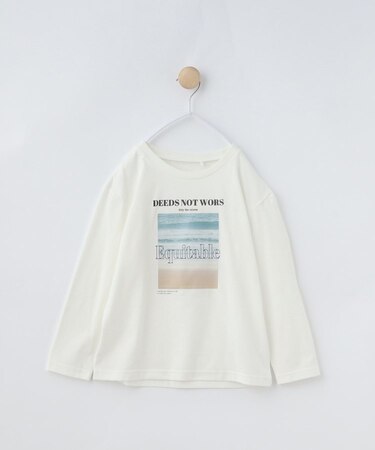 【120－150】フォトプリント長袖Tシャツ/洗濯機OK