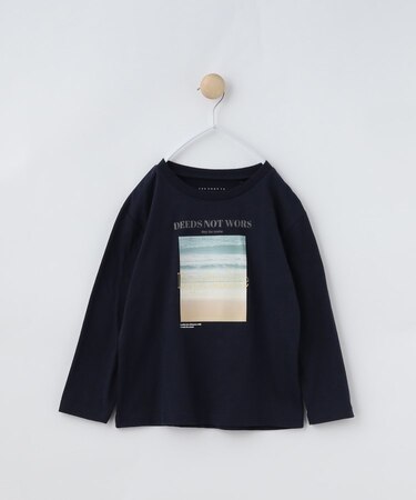 【120－150】フォトプリント長袖Tシャツ/洗濯機OK