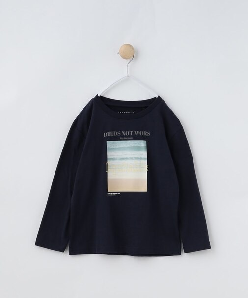 【120－150】フォトプリント長袖Tシャツ/洗濯機OK