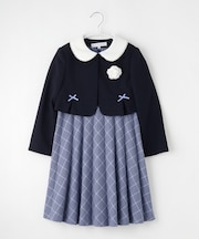 【120－130】チェックワンピース＆ジャケットセット