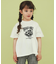 【110-150】シャーリングロゴTシャツ/ママとおそろい・洗濯機OK