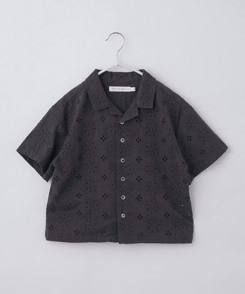 【120-150】刺繍オープンカラーシャツSS
