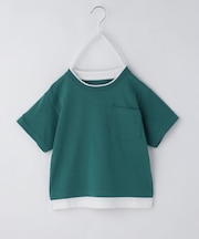 【110－160】レイヤード風半袖Tシャツ/洗濯機OK
