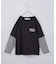 【110－160】レイヤード風デニムアップリケロンTee