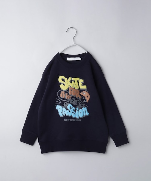 【110-160/3柄×2色】ミニ裏毛ロゴプルオーバー