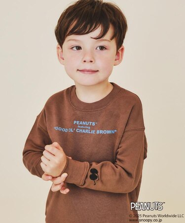 【110-160】Peanuts/ピーナッツコラボ スヌーピープリントスウェット 親子リンク