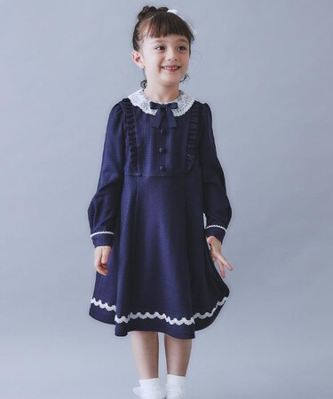 【120-130】ネイビーフォーマルワンピース/入園・卒園・入学