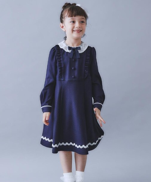 【120-130】ネイビーフォーマルワンピース/入園・卒園・入学