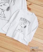 【110-160】PEANUTS / ピーナッツ スヌーピー ヴィンテージ風プリント長袖Tシャツ
