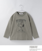 【110－160】PEANUTS ／ ピーナッツ スヌーピー ヴィンテージ風プリント長袖Tシャツ