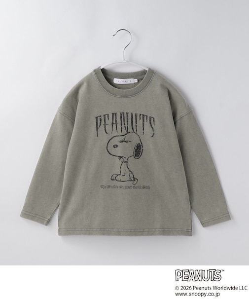 【110－160】PEANUTS ／ ピーナッツ スヌーピー ヴィンテージ風プリント長袖Tシャツ
