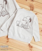 【110-160】PEANUTS / ピーナッツ スヌーピーミニ裏毛スウェット