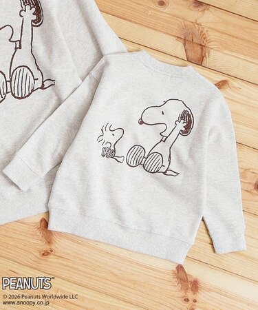【110－160】PEANUTS ／ ピーナッツ スヌーピーミニ裏毛スウェット