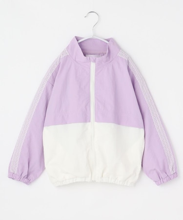 【110-160】レース配色ナイロンブルゾン
