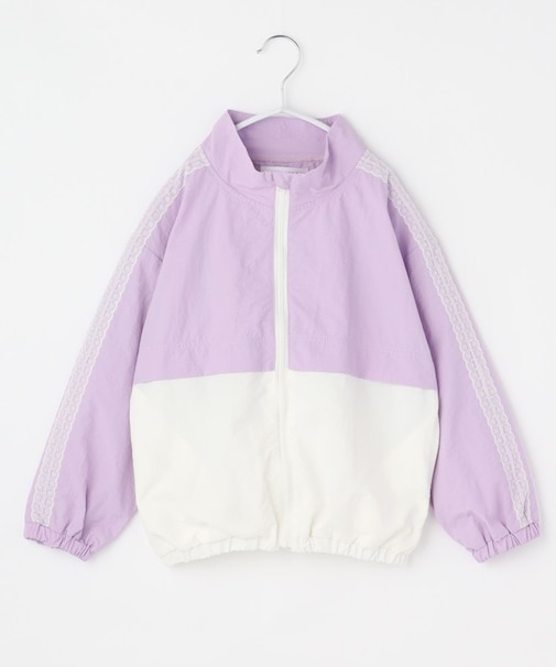 【110-160】レース配色ナイロンブルゾン