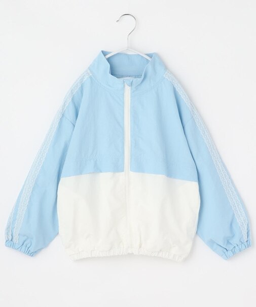 【110-160】レース配色ナイロンブルゾン