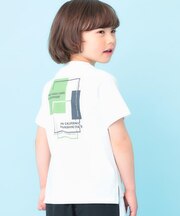 天竺アソートプリント半袖Tシャツ 幾何学アート、スパンコール、飛行機