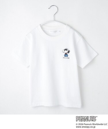 PEANUTS ／ ピーナッツ スヌーピー ワンポイント刺繍半袖Tシャツ