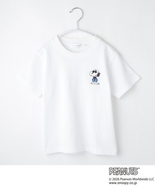 PEANUTS ／ ピーナッツ スヌーピー ワンポイント刺繍半袖Tシャツ