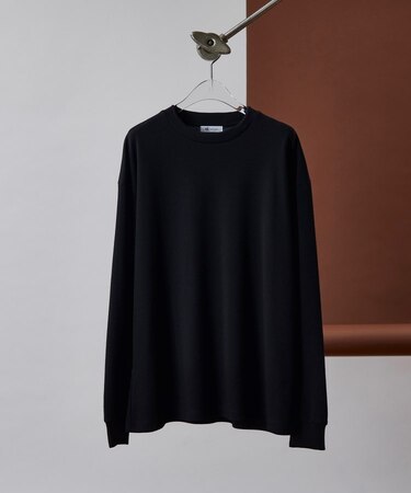 ウールナイロンミラノリブクルーニットソー