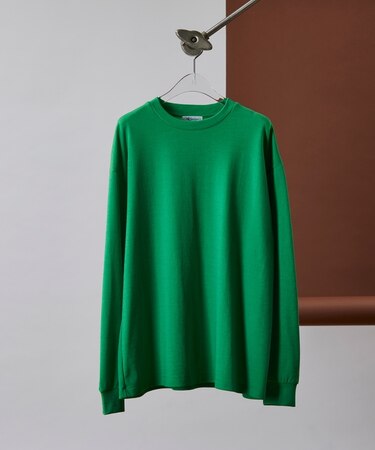 ウールナイロンミラノリブクルーニットソー