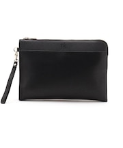 レザー調ジップクラッチバッグ