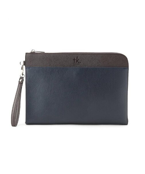 レザー調ジップクラッチバッグ