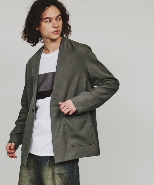 tuitaci ノーカラージャケット セットアップ対応】ポリツイルノーカラージャケット｜ティーケー