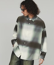 グラデオンブレーチェックシャツ