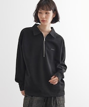 ハーフジップポロカットソー