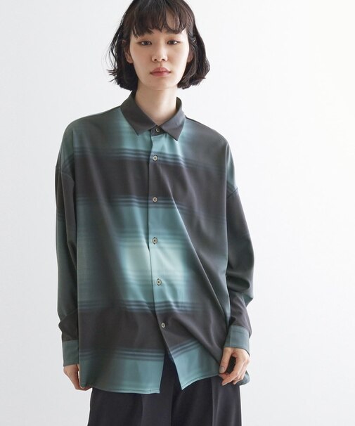 グラデオンブレーチェックシャツ