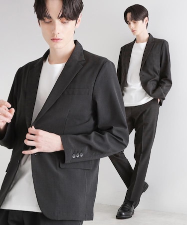 【WEB限定 マシンウォッシャブル】機能性エアリードライセットアップ/シングルジャケット&テーパードスラックス