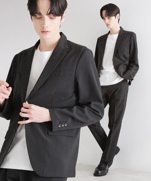 【WEB限定 マシンウォッシャブル】機能性エアリードライセットアップ/シングルジャケット&テーパードスラックス