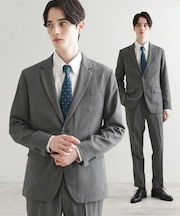 【洗える】ピンヘッドストレッチセットアップ／上下2点セット／速乾／WEB限定／ビジカジ対応
