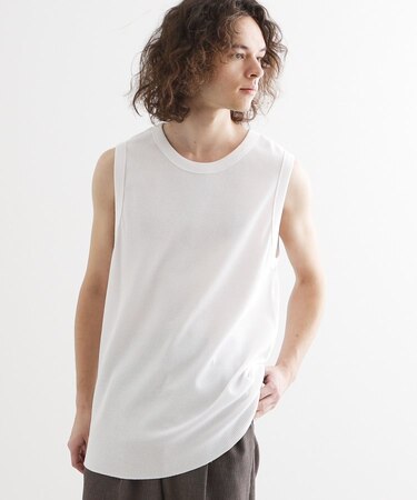 ワッフルノースリーブタンクトップ