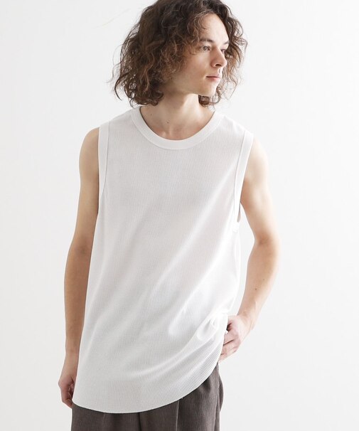 ワッフルノースリーブタンクトップ