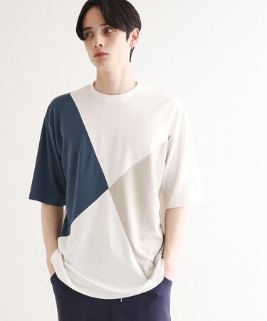 【UV、接触冷感】ナナメ切替アソートTシャツ