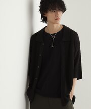 リネンライクニットポロシャツ