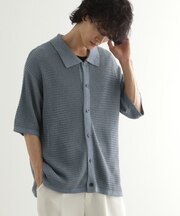 リネンライクニットポロシャツ