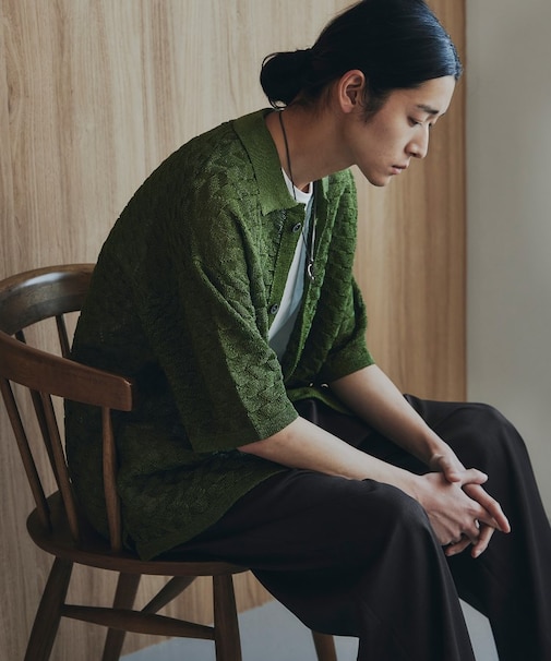 ニットポロカーディガン