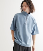 ポンチスエードハーフジップカットソー