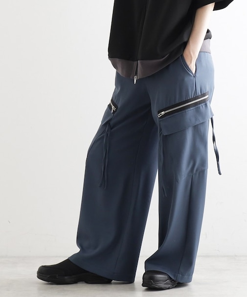 AラインサイドZIPカーゴパンツ