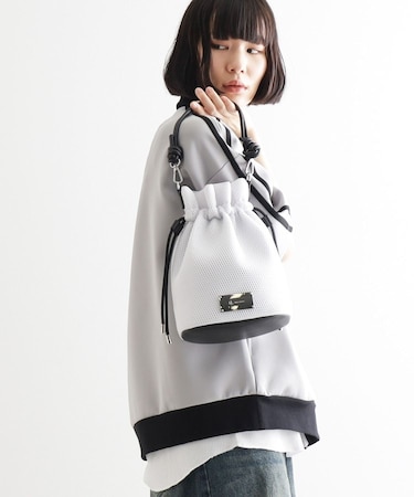 メッシュ2WAY巾着ショルダーバッグ