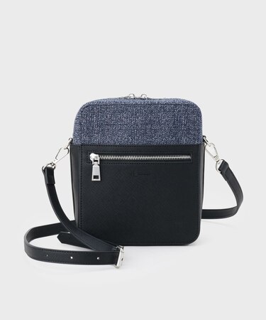 バイカラースクエアショルダーバッグ