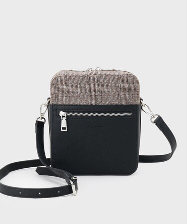 バイカラースクエアショルダーバッグ