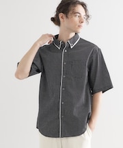 2枚衿ドット柄シャツ