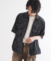 ブラープリントシャンブレーシャツアウター