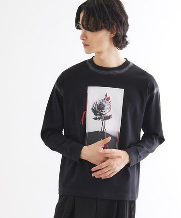 フラワーフォトエンブロヘビーウェイトスムースTシャツ