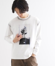 フラワーフォトエンブロヘビーウェイトスムースTシャツ