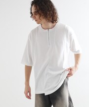 ウェーブ切替ジップTシャツ